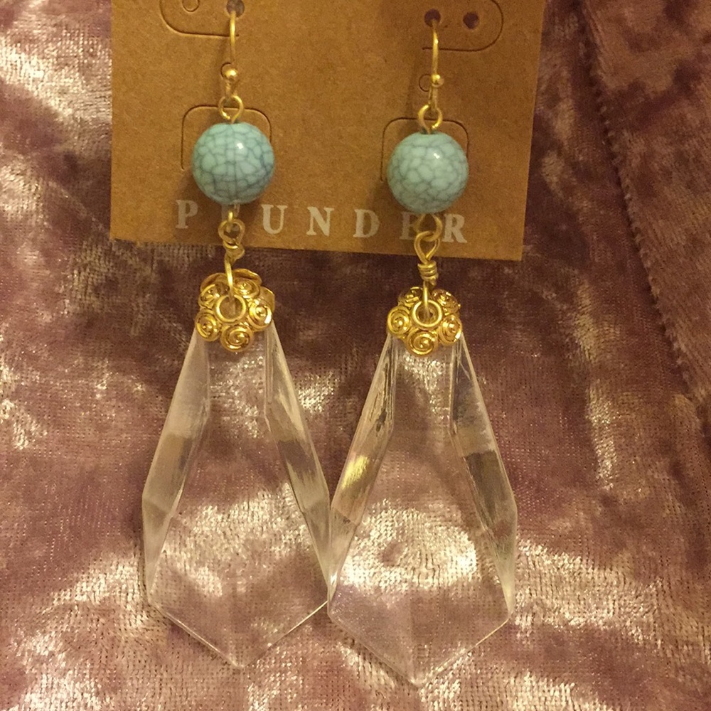 Blue and Gold Earrings